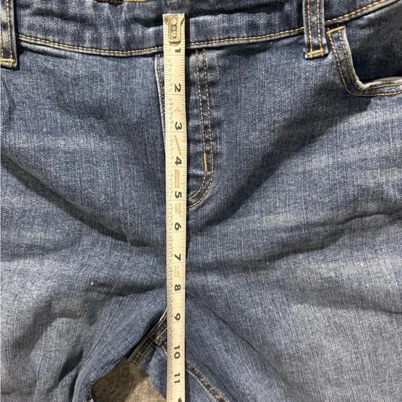 Maurices Denim Bib Flare Overalls Womens 12 (inseam 32) blue stretch western NWT - Picture 10 of 15